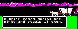 A thief comes during the night and steals 13 oxen.
